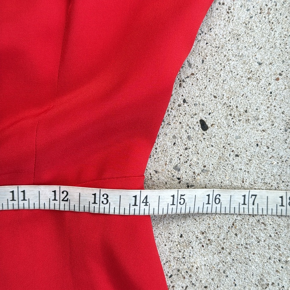 Parker Sarah Red Silk Caged Bodice Sleeveless Fit & Flare Dress Size Medium - Picture 11 of 15